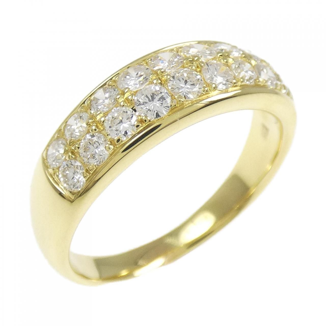 K18 K18YG ダイヤモンド リング 0.75ct パヴェ 18金 リング 指輪 