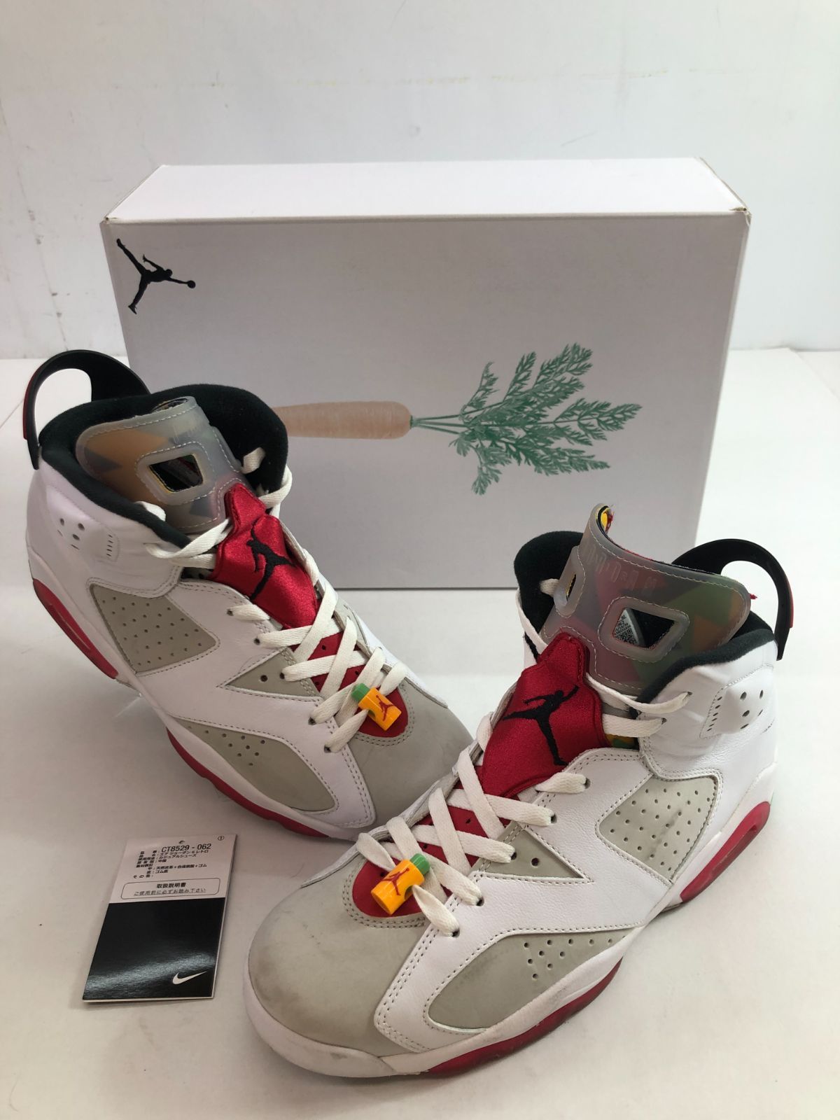 04ｍ2154∞ NIKE ナイキ AIR JORDAN 6 RETRO エア ジョーダン 6 レトロ ヘア CT8529-062 ニュートラルグレー/ブラック-ホワイト 27.5ｃｍ スニーカー 箱あり 中古品