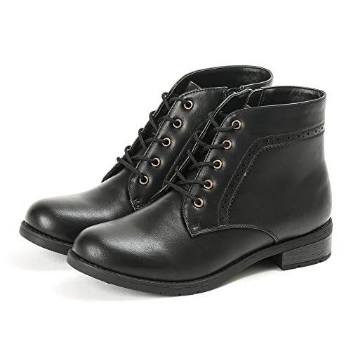 アキュアーズ ブーツ アシックス商事 晴雨兼用 トラッドブーツ 生活防水 レースアップ 幅広2E 3.4cmヒール レディース AO-10069 ブラックスムース L 24.0cm