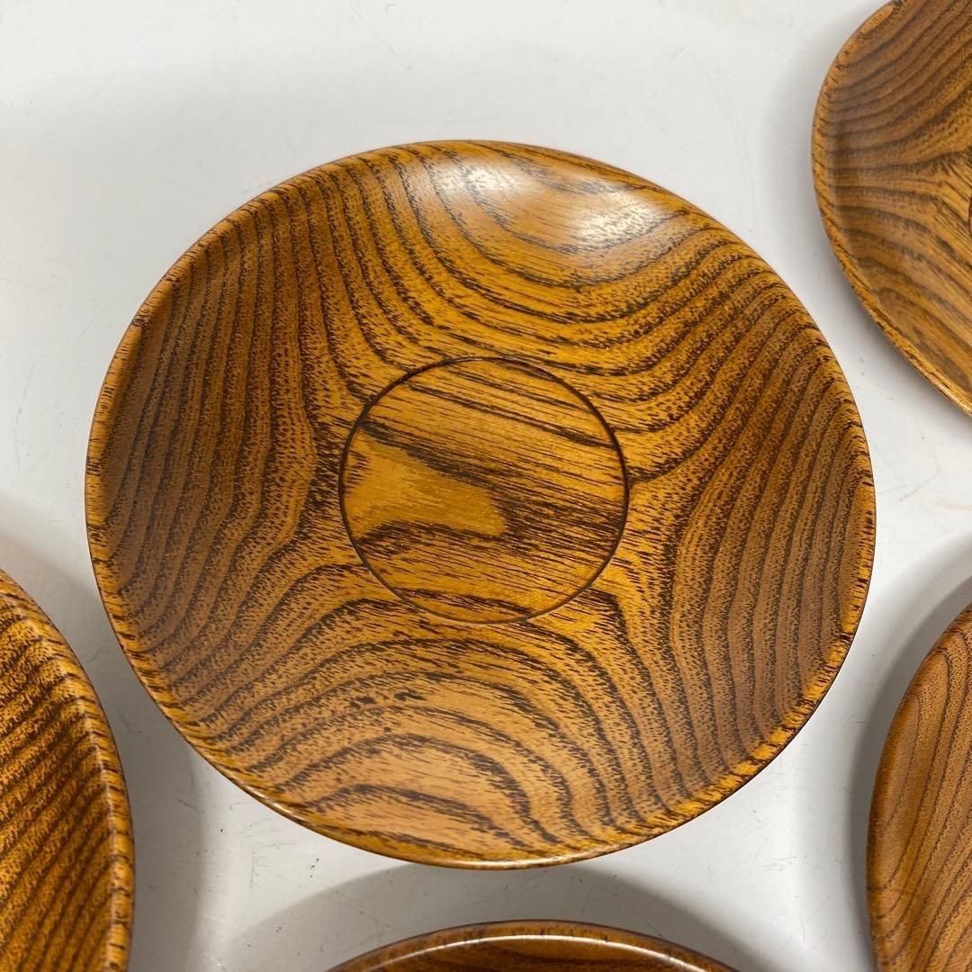 吉田広信 名工 槐 茶托5客 共箱 東さ6-0112④ WWW_USTAUSTRALIA_COM_AU