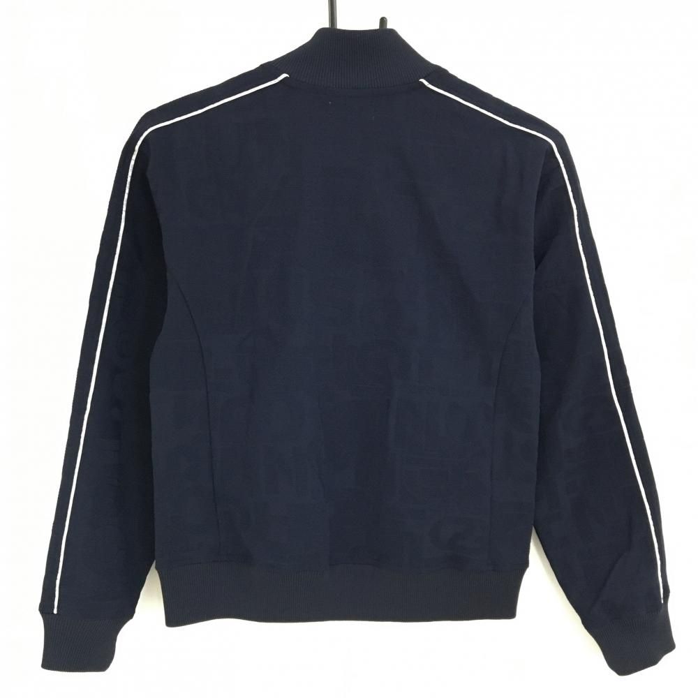 CPG ジャケットブルゾン ネイビー 英字地模様 肩 袖ロゴライン 立体ロゴ レディース 1 S ゴルフウェア 2025年モデル CPG