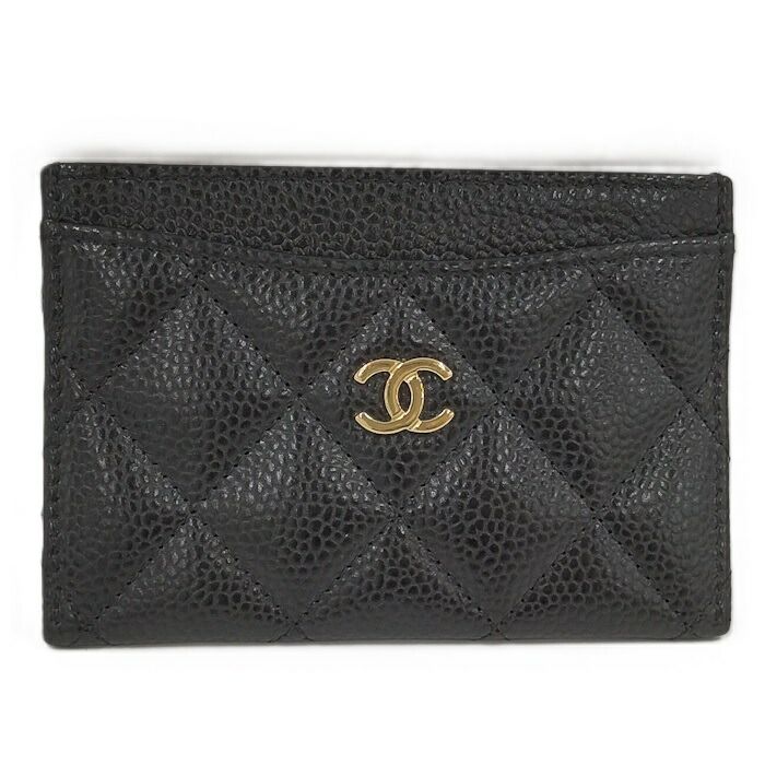 CHANEL マトラッセ カードケース キャビアスキン ブラック AP0213