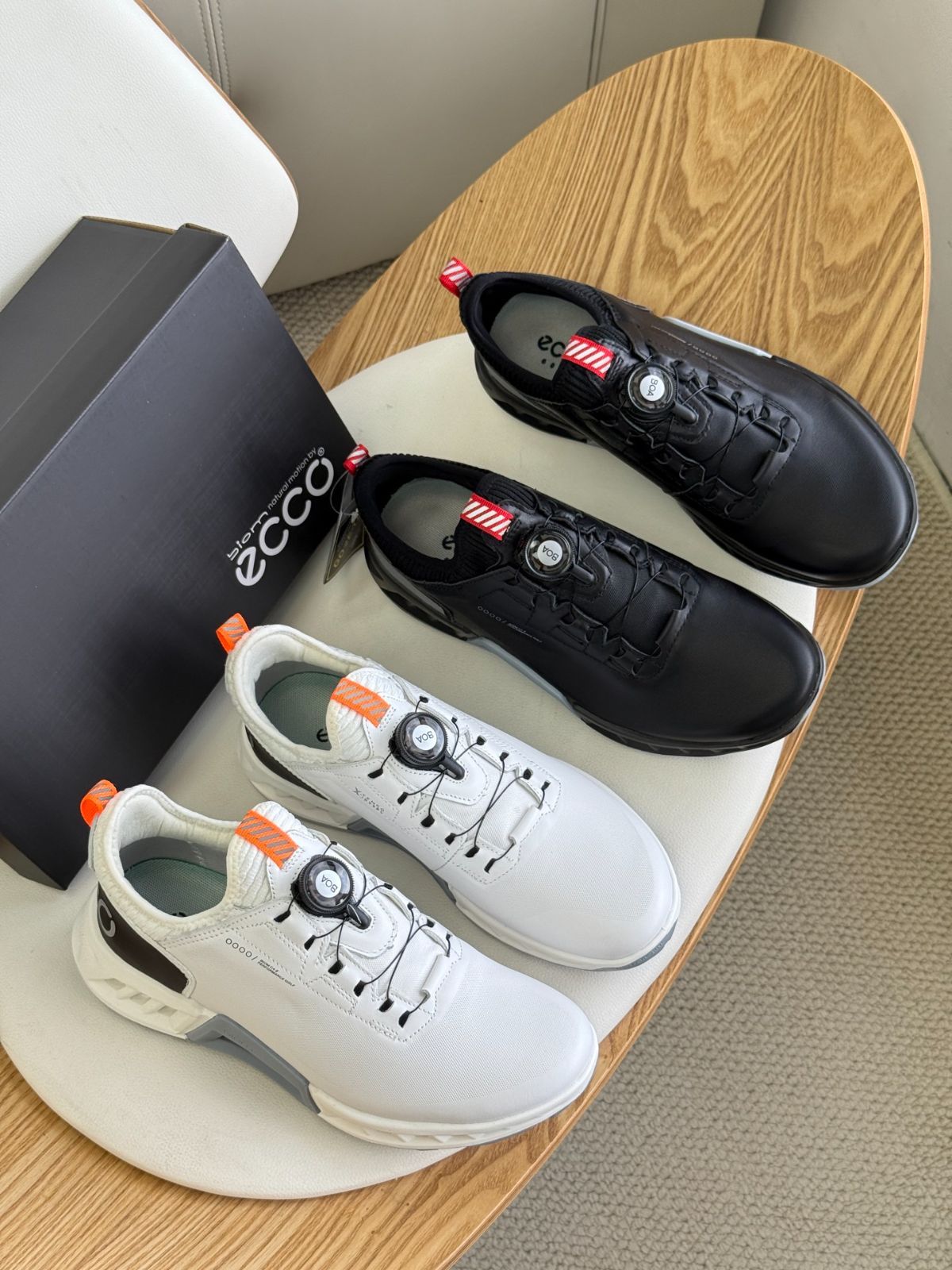 ECCO メンズ BOA ゴルフシューズ スニーカー ホワイト