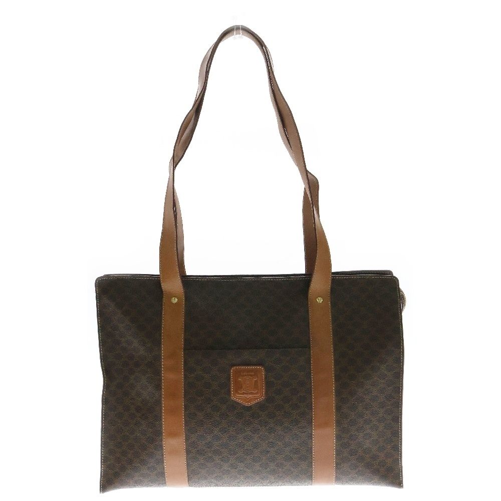 CELINE (セリーヌ) マカダム柄 PVCレザー ショルダートートバッグ