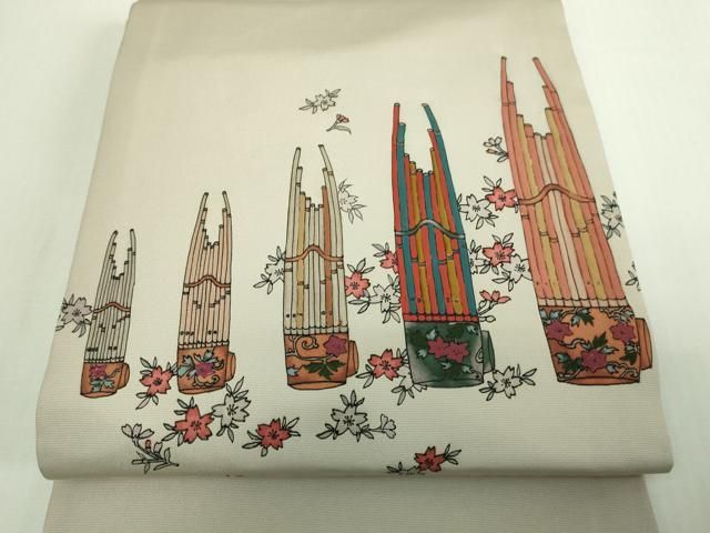 着物ふぁんた○未使用品　落款　螺鈿　引箔　花唐草　金銀彩　金糸　高蒔絵PAT.P　美品　最高級　フォーマル向け　袋帯 m5305 着物 帯 振袖用 西陣織 ふくい謹製 最高級 唐織錦 袋帯 金箔