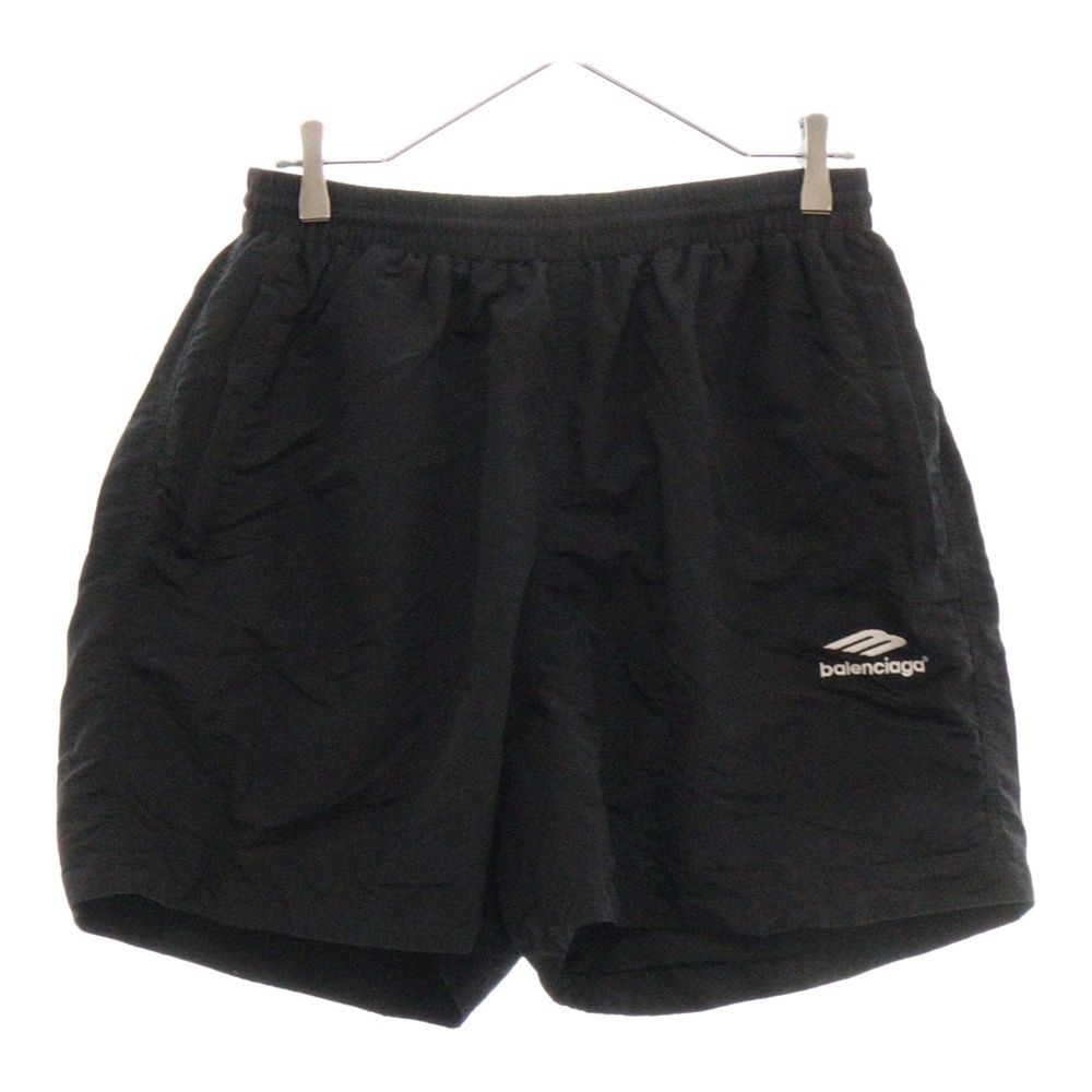BALENCIAGA (バレンシアガ) 3B Sports Icon Tracksuit Shorts 3Bロゴ ジップポケット ハーフパンツ ショートパンツ 704717 ブラック