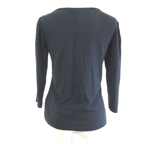 ローレンラルフローレン LAUREN RALPH LAUREN Tシャツ カットソー ボートネック 7分袖 ネイビー 紺 XS レディース ローレンラルフローレン LAUREN RALPH LAUREN Tシャツ