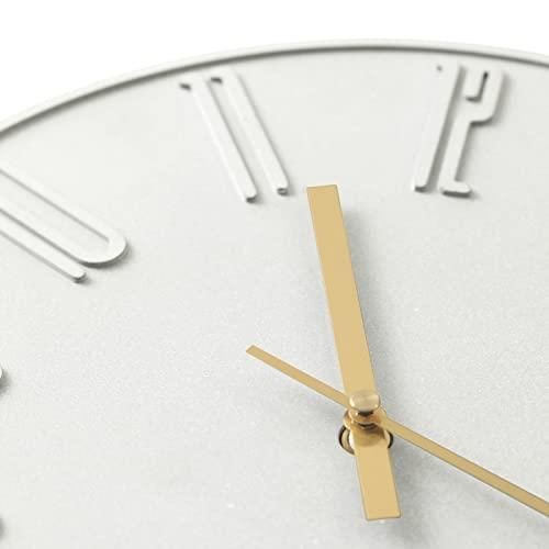 ホワイト TAHITICA 掛け時計 セメント製 連続秒針 静音 カーヴド