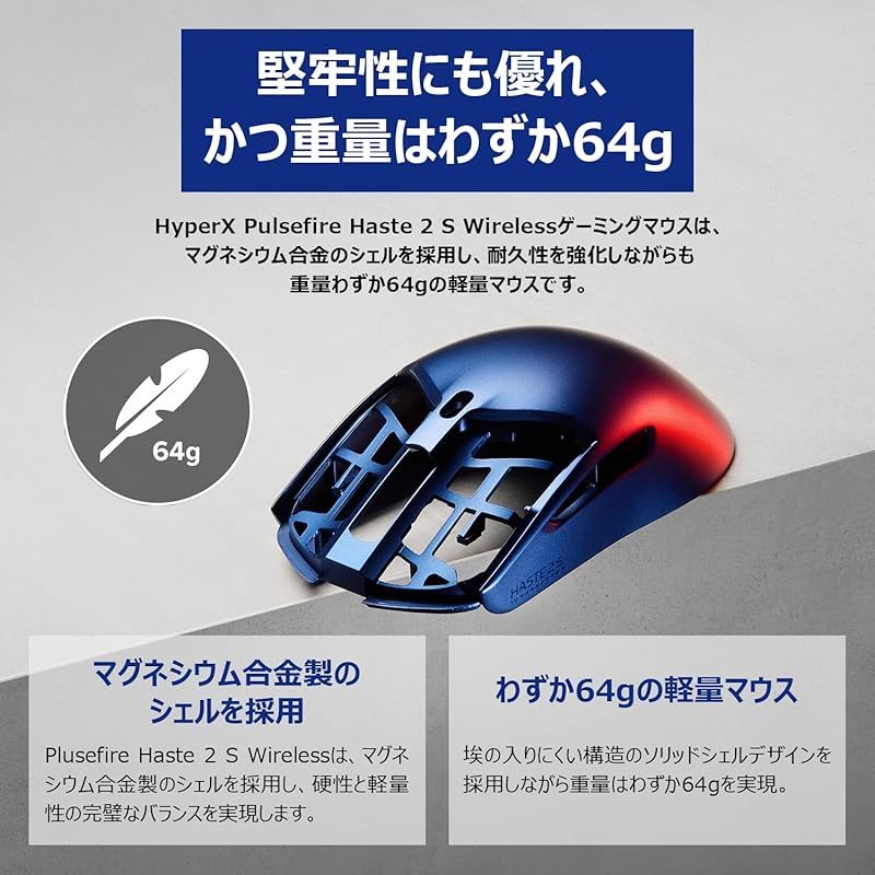 ゲーミングマウス 高耐久マグネシウム合金シェル