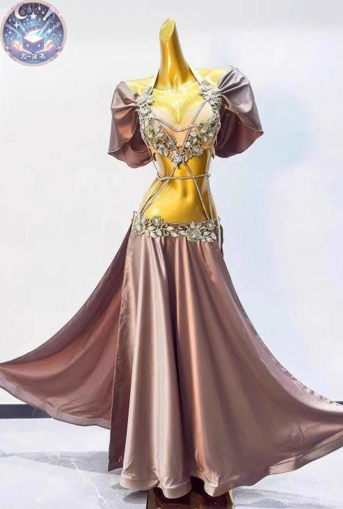 ♥ セール ベリーダンス衣装 トップスブラ スカート コーヒー オーダーメイド