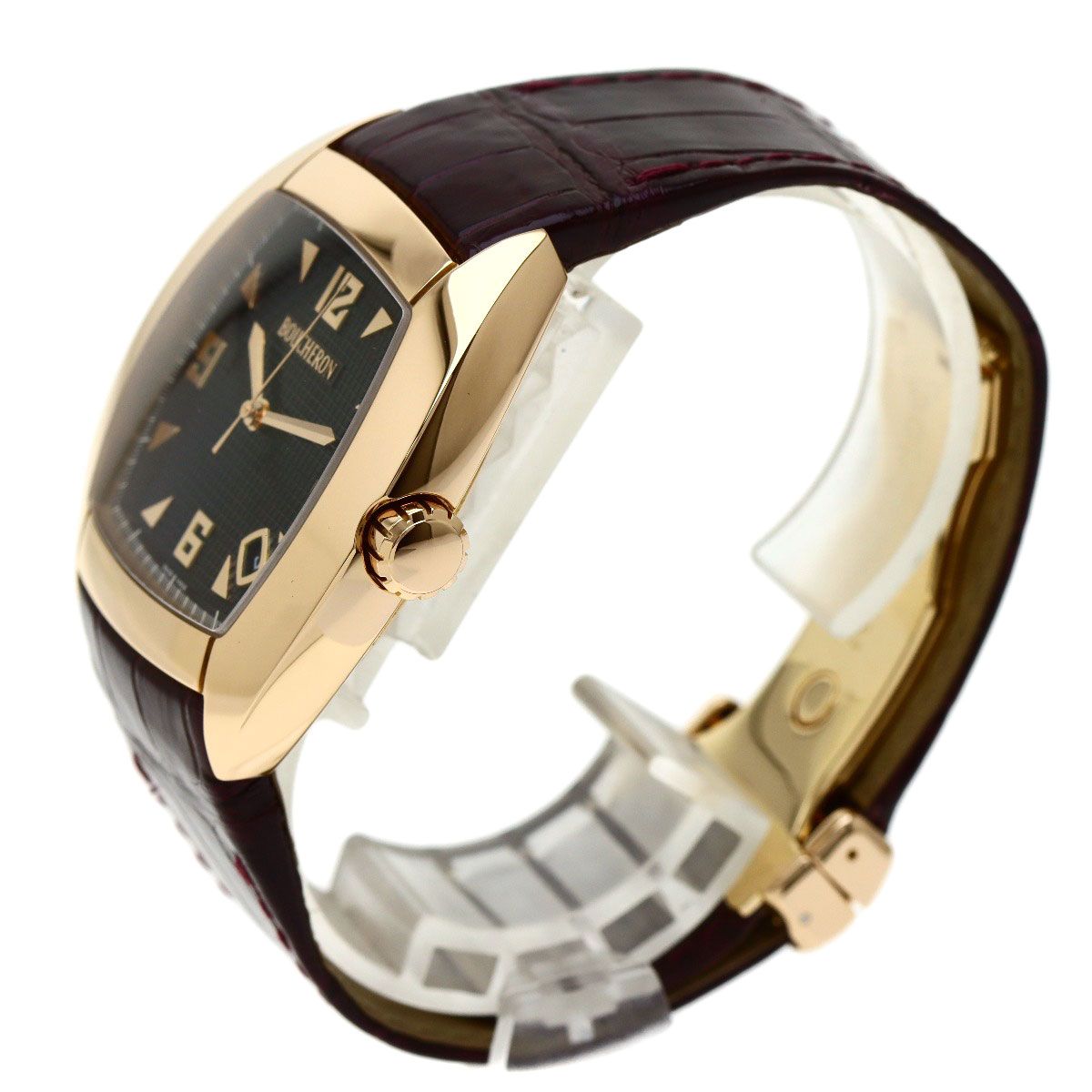 Boucheron MEC 腕時計 K18PG 革 メンズ