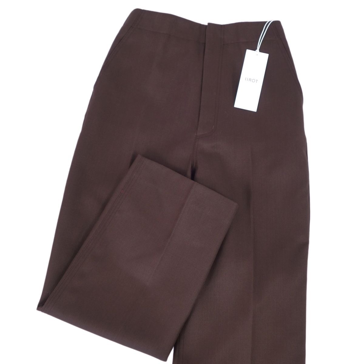 ♥ イロット IIROT パンツ ロングパンツ ウールギャバジン 無地 ボトムス レディース 38 M相当 カーキブラウン
