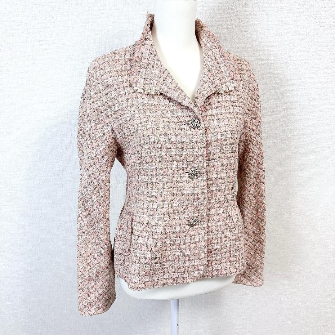 Mila schön ツイードテーラードジャケット 42 ピンク