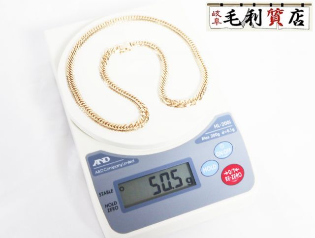 K18 イエローゴールド  50.5g　ミラーカット 喜平 ネックレス キヘイ18金  750 YG 【中古】ジュエリー
