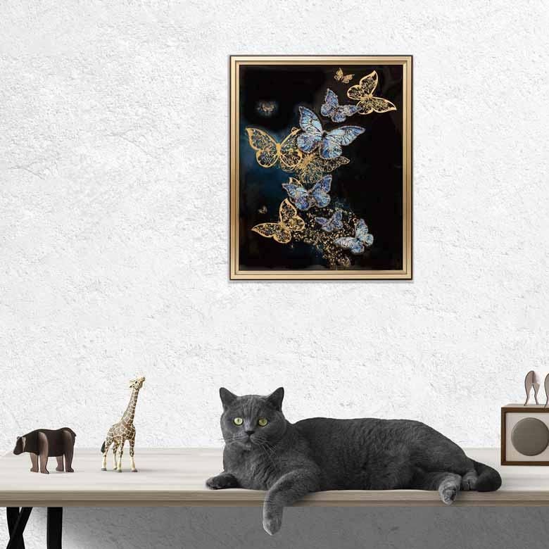 アートフレーム 「モルファ」 クリスタルピクチャー 蝶 絵画 額絵 アート