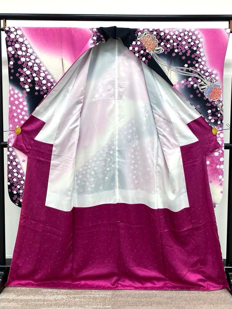 振袖 豪華 桜 金駒 金彩 銀通し 絞り身丈164cm - メルカリ
