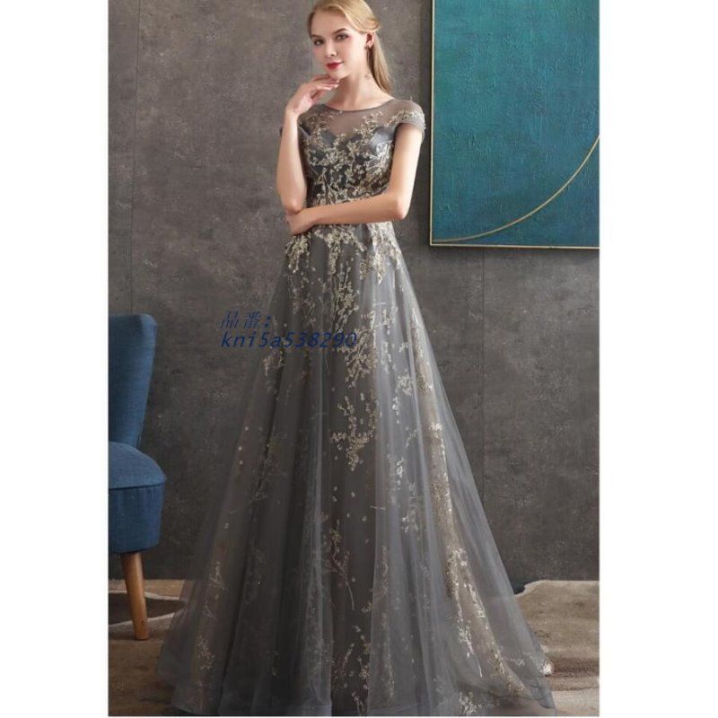 パーティードレス ナイトドレス ウエディングドレス ステージ衣装 二次会 結婚式ワンピース ロングドレス 発表会 上品 演奏会 感 袖あり お食事会 同窓会 kni5a538290