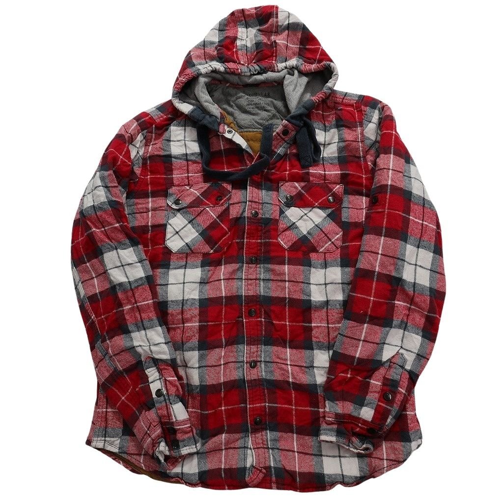 古着卸 まとめ売り 裏地キルティング 長袖シャツ 6枚セット (メンズ L ) シャドーチェック ダブルフラップ ネル NB7895 1円スタート 品質保証，豊富な