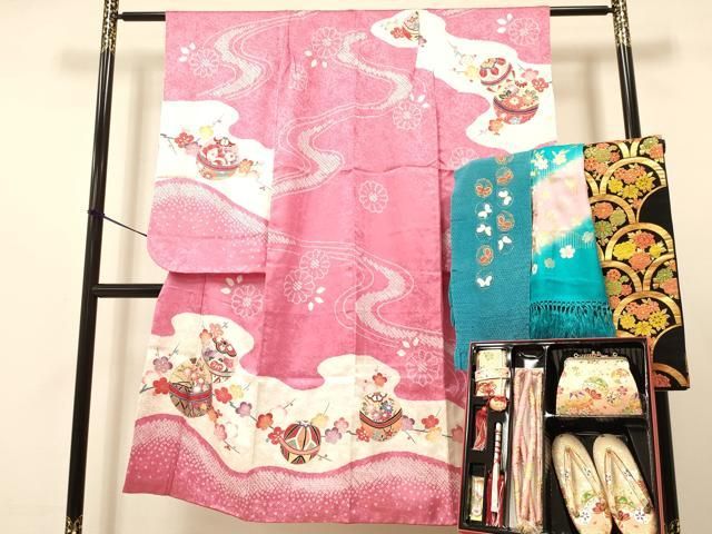 平和屋着物[]アンティーク 大正ロマン 七五三 女の子 7歳 祝着 四つ身