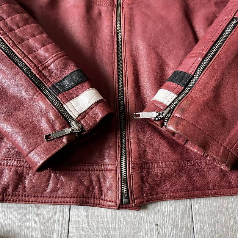 ⭐ 極美品 RIDEZ ライズ シングル ライダース シープスキン ジャケット RIDEZの新作！おしゃれな革ジャンが登場。アイアンブルー