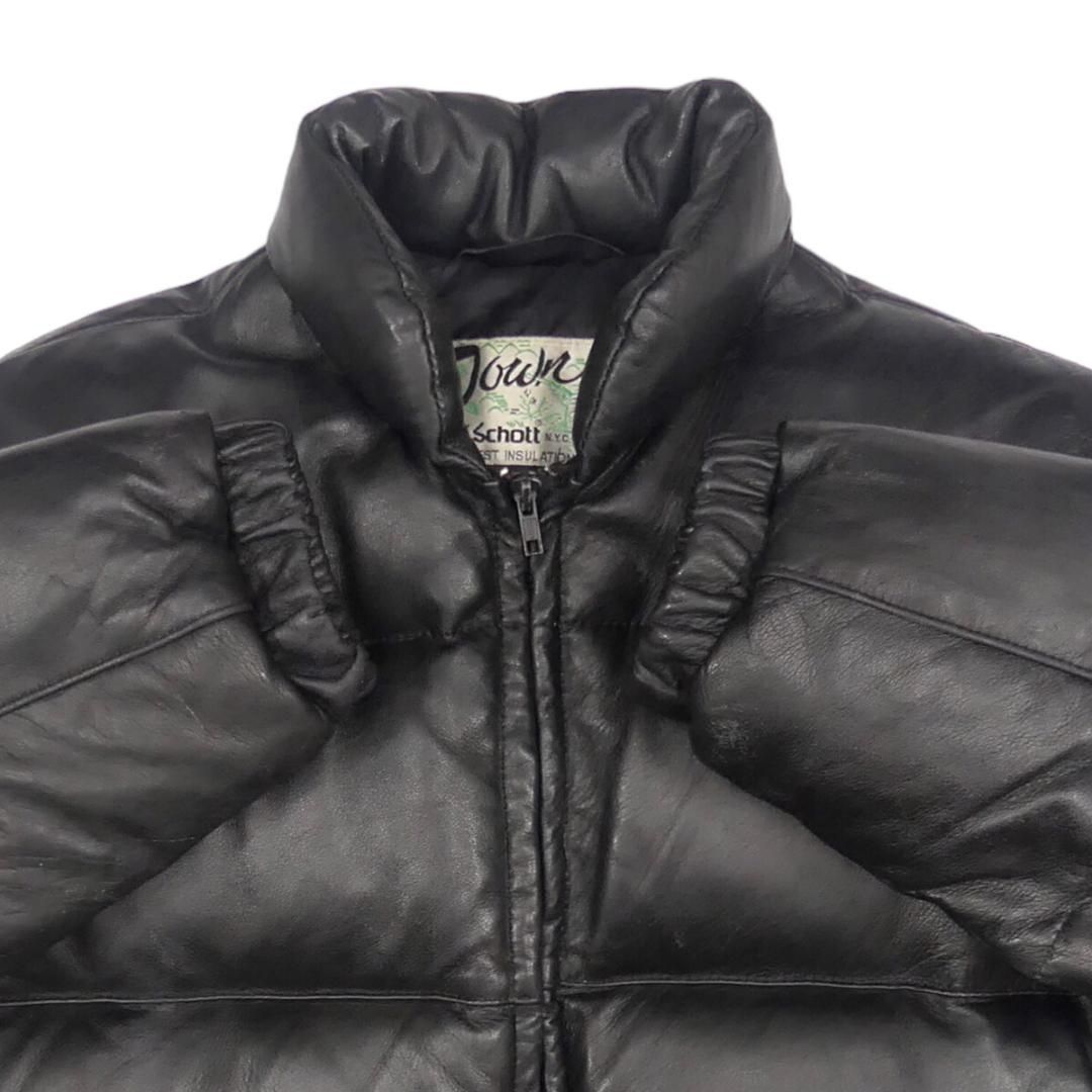 Schott vintage レザー ダウンジャケット サイズ38 黒 Schott vintage レザー ダウンジャケット サイズ38 黒