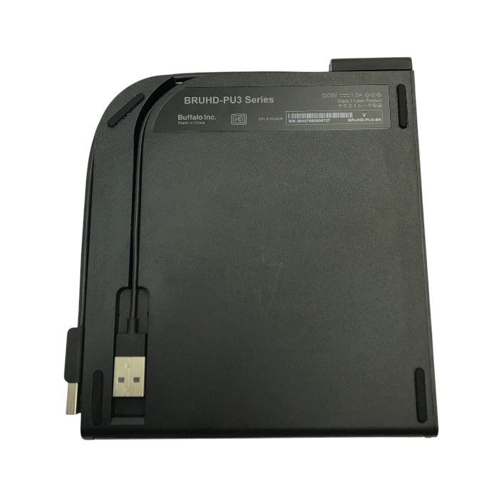 BUFFALO ポータブルブルーレイドライブ ブラック UHD BD対応 4K 外付け 薄型 軽量 BRUHD-PU3-BK T1