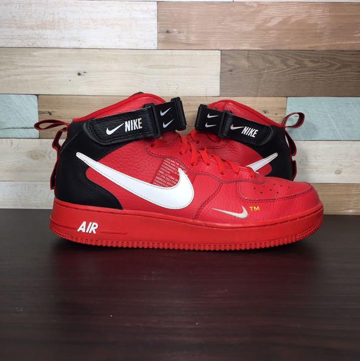 NIKE AIR FORCE 1 MID '07 LV8 ナイキ エアフォース1 ミッド ユーティリティ ユニバーシティ レッド 27.5cm  U01692 804609-605 - メルカリ