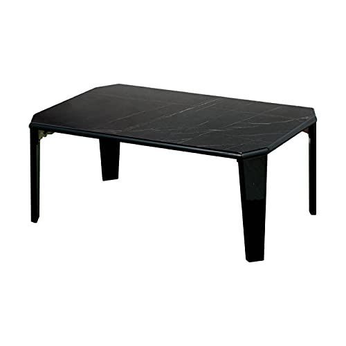 売切注意 お急ぎ下さい T1-FTD75BK 大理石柄 フロアーテーブル75 75×50×32cm ブラック ちゃぶ台 折りたたみ ローテーブル 武田コーポレーション