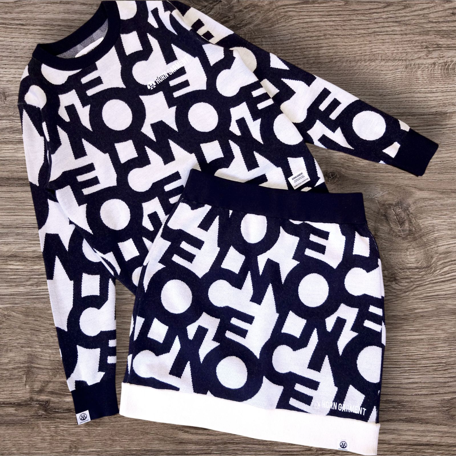 HORN GARMENT GOLF セットアップ ジャガードニット ニットスカート