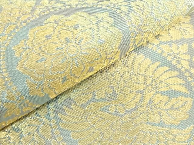 六通柄袋帯 向かい鳥花文