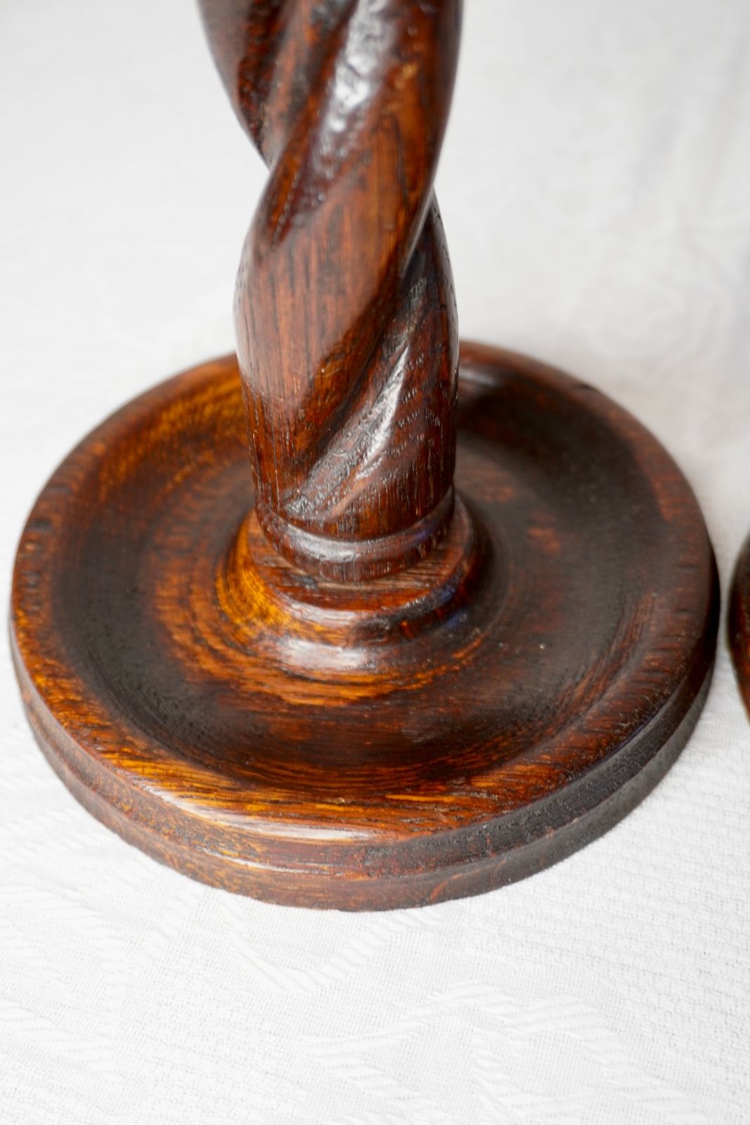 イギリス アンティーク 木製キャンドルホルダー 2個セット イギリス