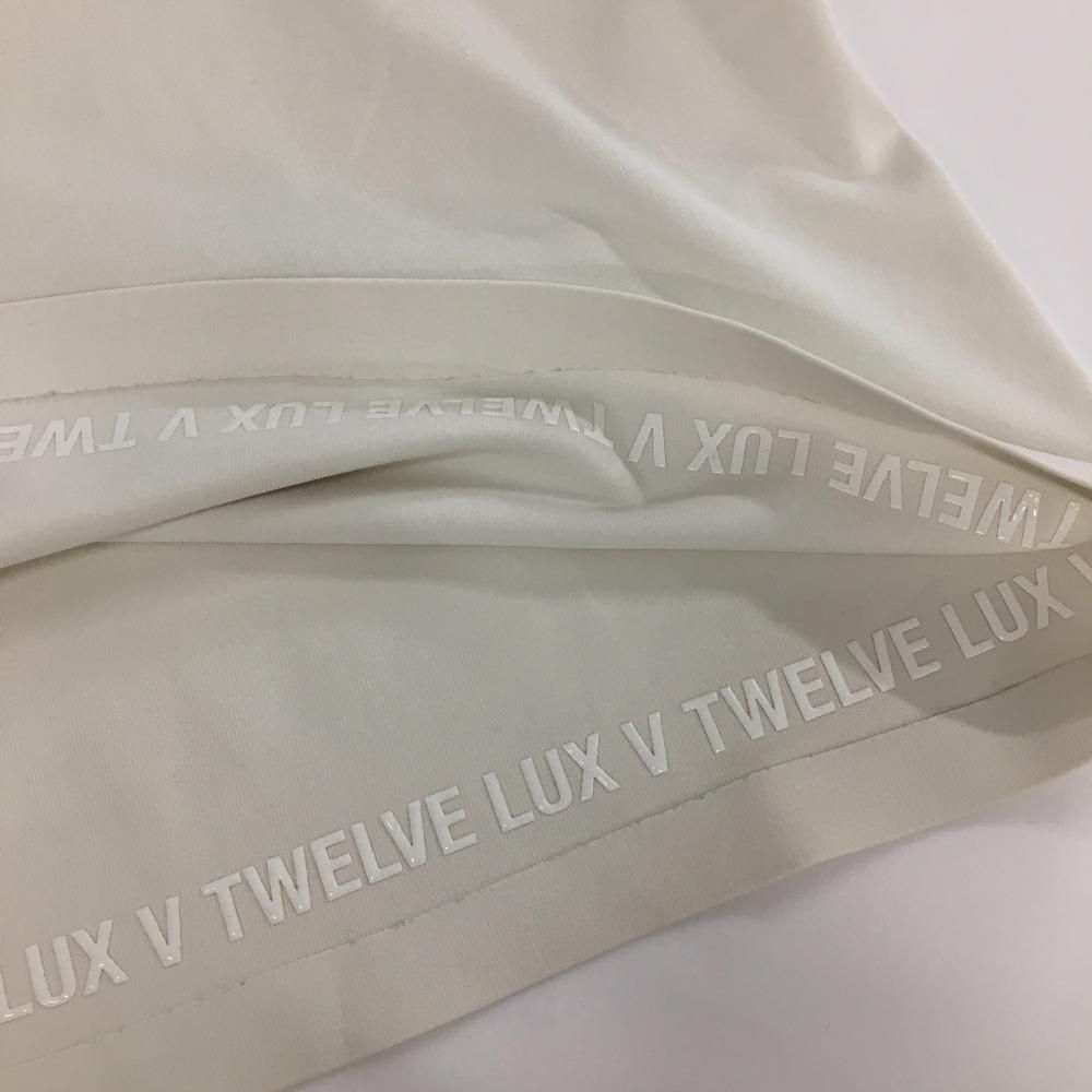 美品】V12 LUX 半袖ハイネックシャツ 白×黒 袖口ロゴ メンズ 0(S