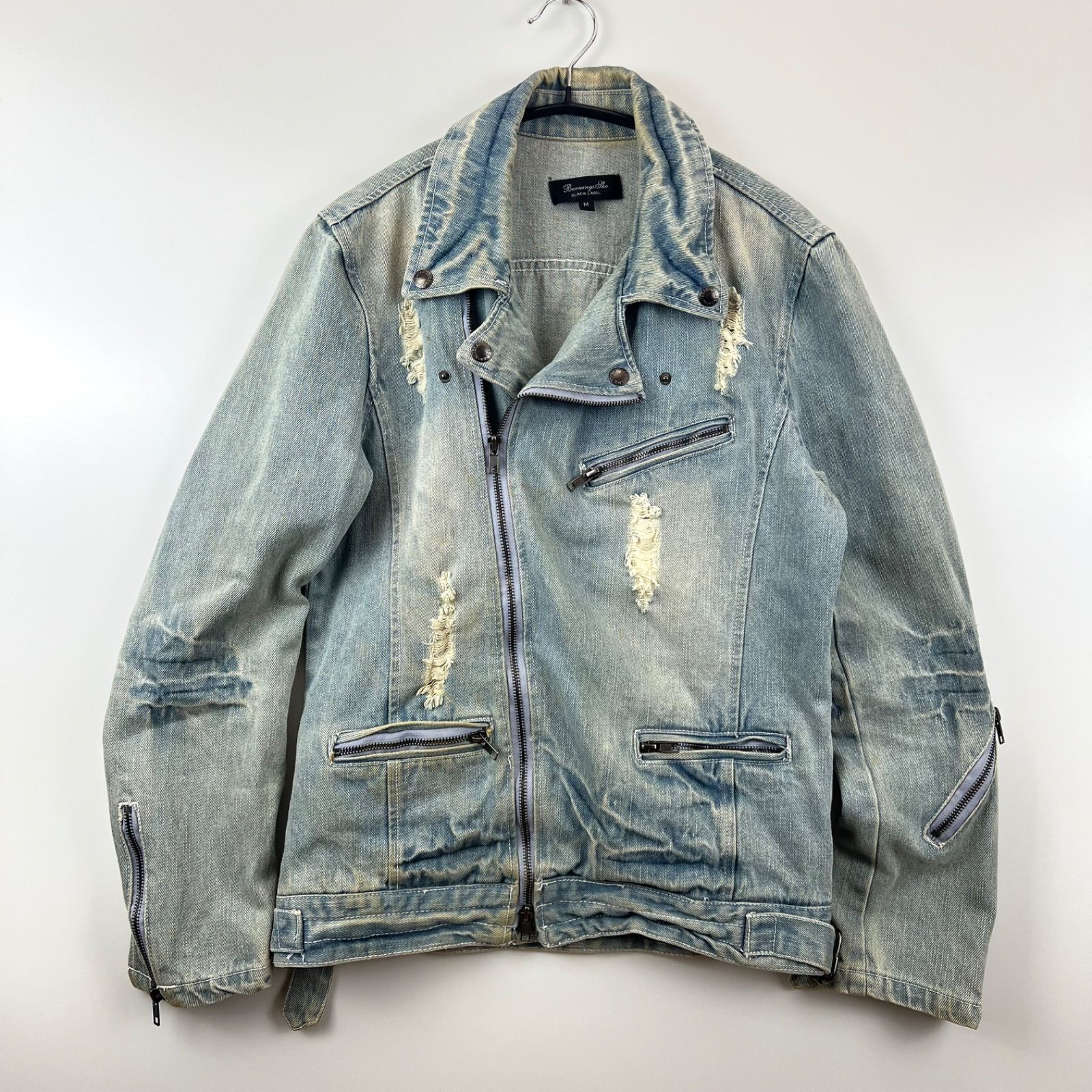 Berning sho black label y2k grunge Ryders jacket M バーニング