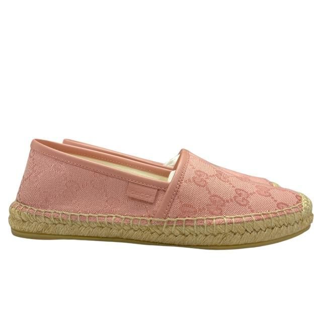 グッチ　レディース GGキャンバス エスパドリーユ スリッポン GUCCI】グッチ エスパドリーユ スリッポン 624612 レザー 緑