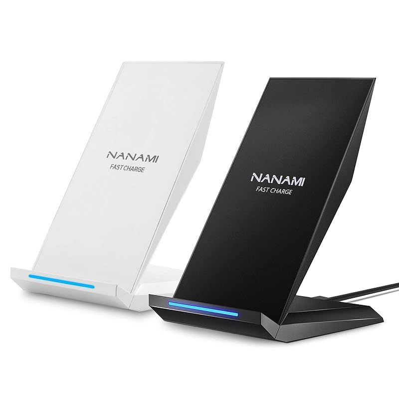 NANAMI ワイヤレス充電器 Qi急速 充電スタンド 2台セット 置くだけ充電器 15W/10W/7.5W iPhone 15/14/13/12 (Pro/Pro Max/Mini) SE第二世代/11Pro/Xs (Max)/XR/8(Plus) Ga 0