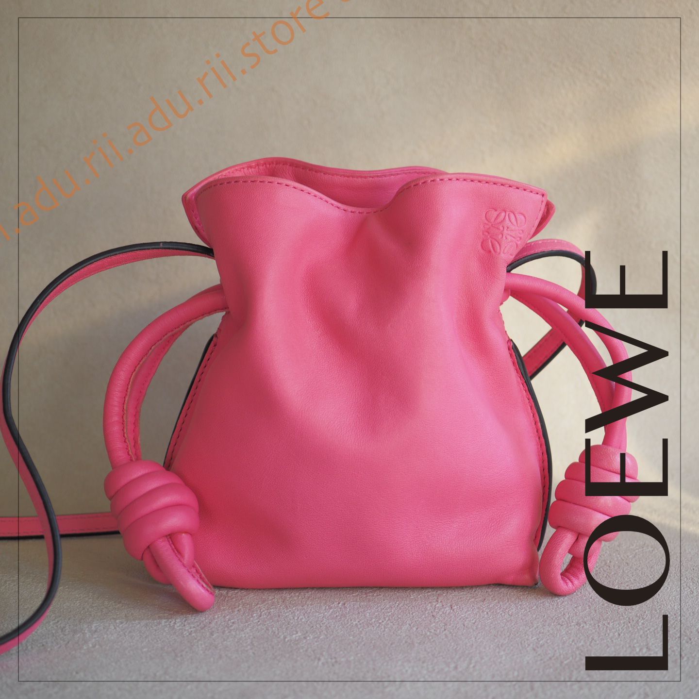 美品☆ ロエベ LOEWE フラメンコ ノットミニ 巾着 ショルダー