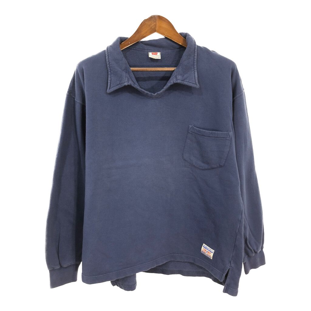 Levi's リーバイス スウェット ポロシャツ ネイビー (メンズ M) 中古 古着 S7071