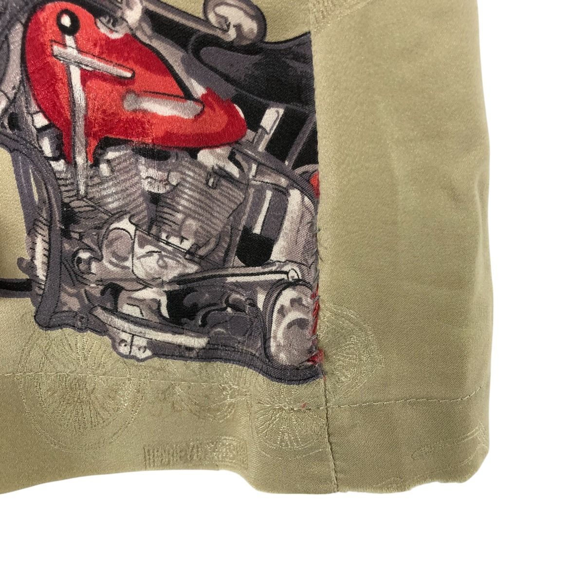Harley Davidson - 古着 ハーレーダビッドソン Harley-Davidson 総柄 オープンカラー シルク ハワイアンアロハシャツ ボックスシャツ レディースM相当 /eaa565215 古着 ハーレーダビッドソン Harley-Davidson 総柄 オープン