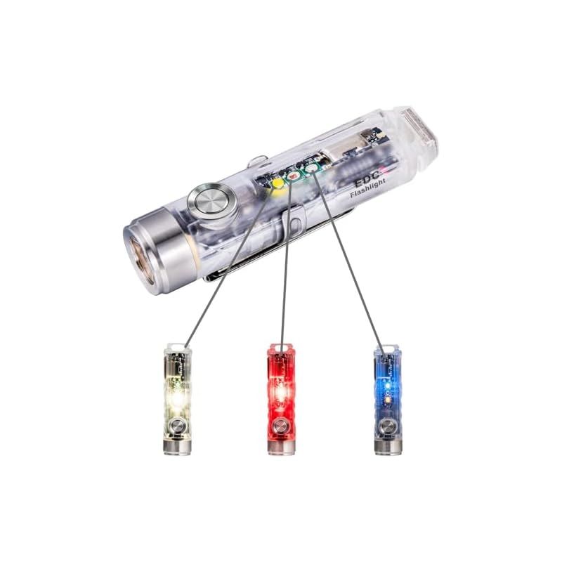 RovyVon LED Aurora A8 キーホルダー型懐中電灯 650高ルーメン超高輝度 EDCミニサイズ USB-C充電式 10モード チェック 読書に最適 365nm 赤 白 0