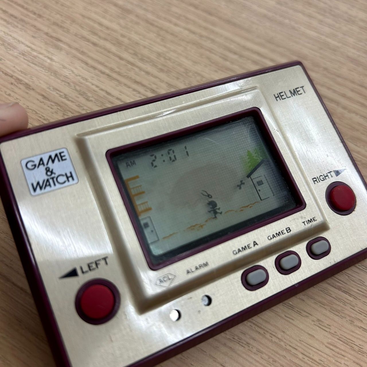 稼働品】ゲームウォッチ ゴールド CN-07 ヘルメット 完品