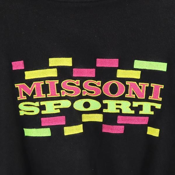 ミッソーニ スポーツ ロゴ刺繍 長袖 Tシャツ 3 黒系 Missoni SPORT