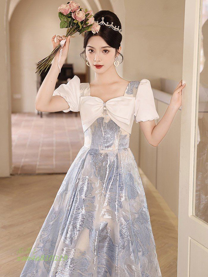 おしゃれになりたい ドレス ビッグリボン 大人 ピアノ 発表会 ロングドレス 大きいサイズ ピアノ発表会 フリル 高校生 母親 パーティードレス 演奏会 コンクール 結婚式 am4a810119