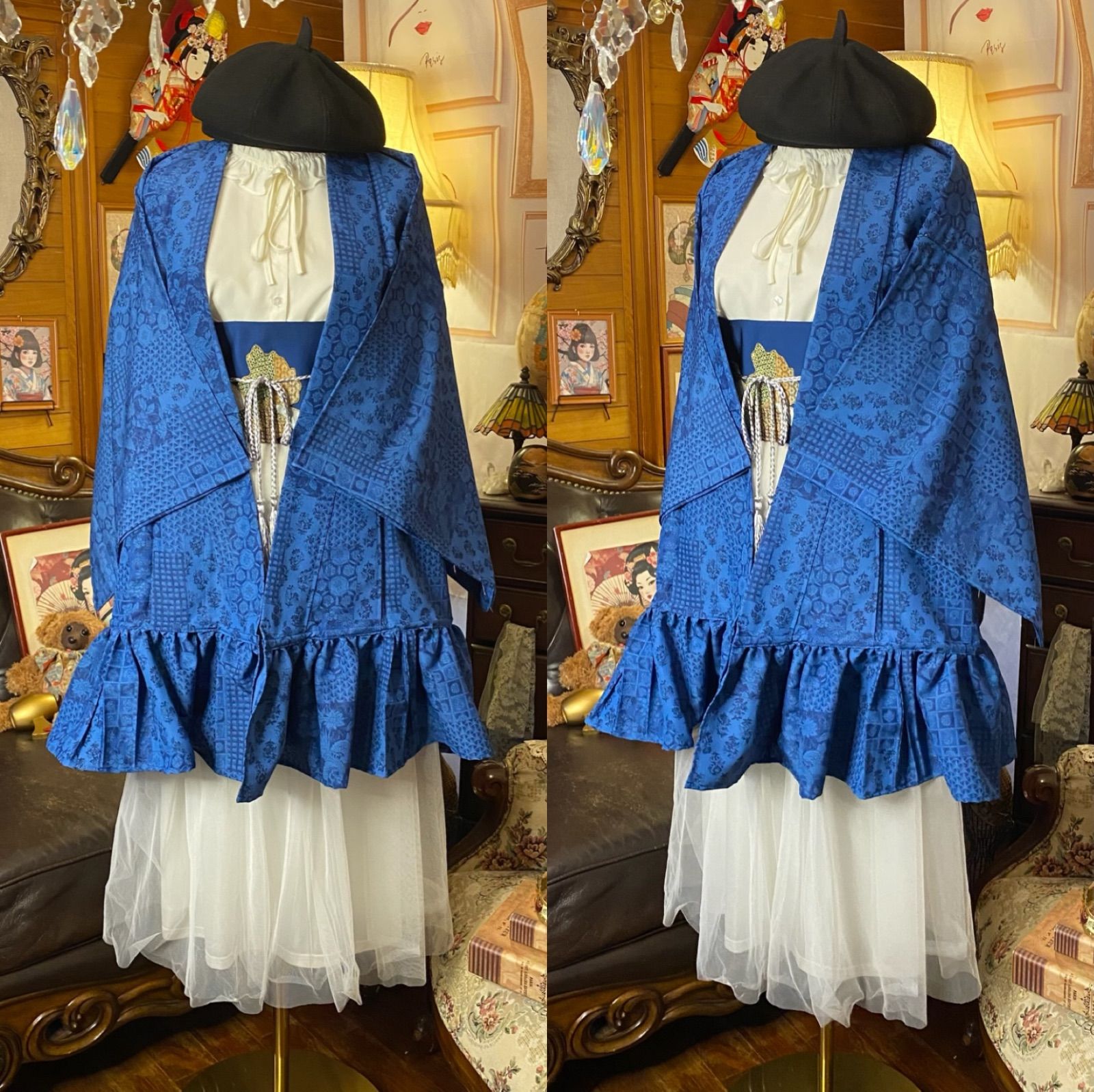 青藍×地紋パッチワーク KD-70