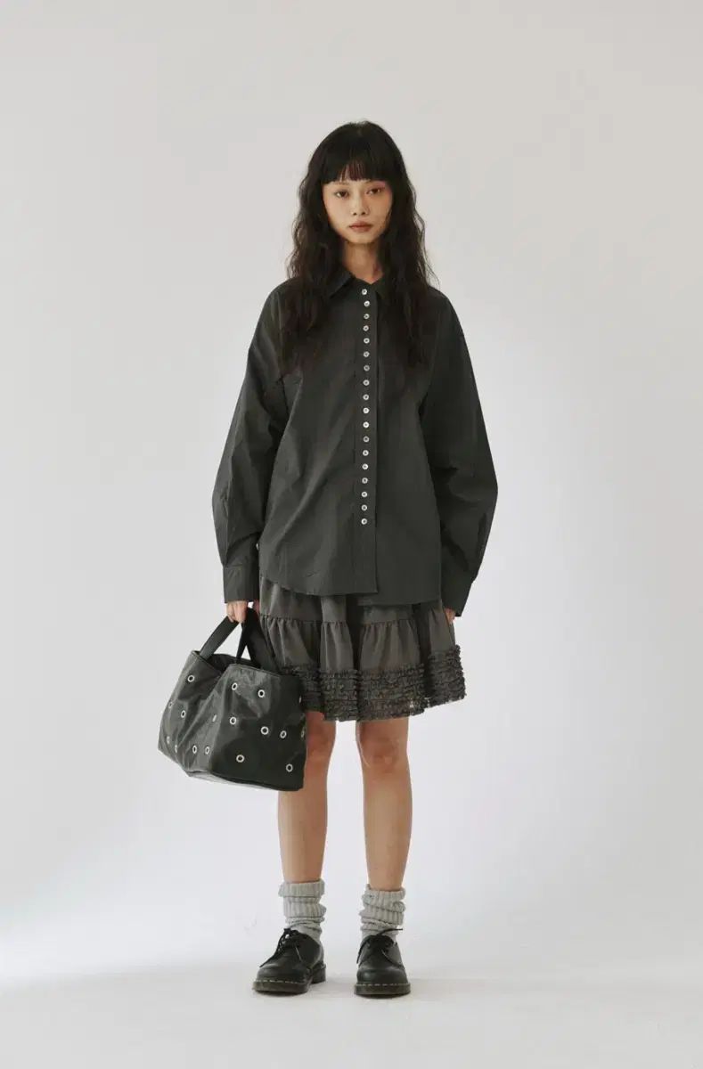 プリーズ プロジェクト メッシュ スカート グレー