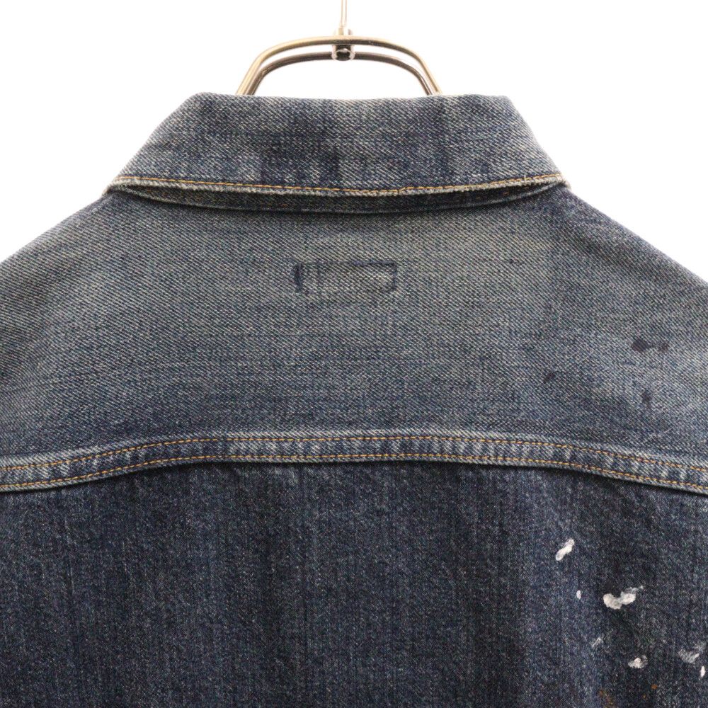 DENIM BY VANQUISH (デニムバイヴァンキッシュ) × FRAGMENT DESIGN Paint Denim Jacket 1st  フラグメントデザイン ペイント デニムジャケット ファースト インディゴ VFJ1029 - メルカリ