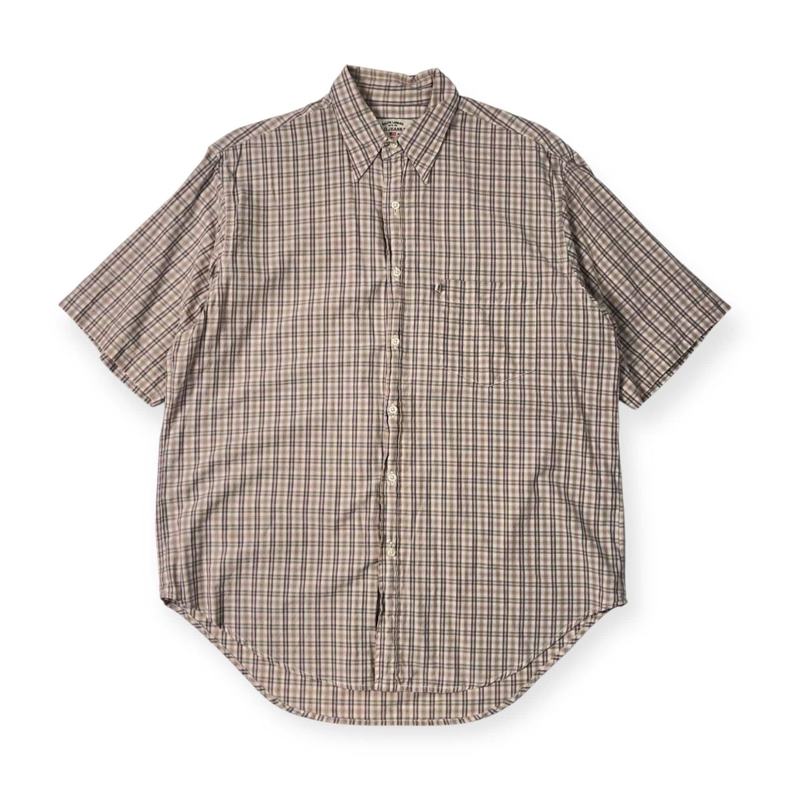POLO  jeans シャツ　ポロジーンズ 90s 00s POLO JEANS CO. ポロ ジーンズ チェック 半袖シャツ M