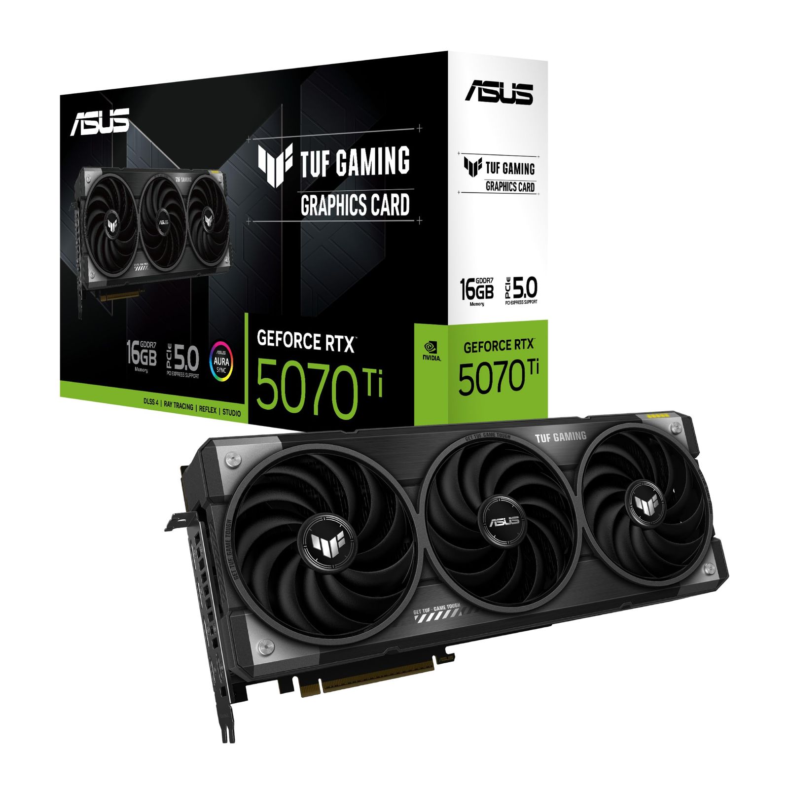 ASUS NVIDIA GeForce RTX 5070Ti ビデオカード 16GB GDDR7 PCI Express 5.0 | TUF-RTX5070TI-O16G-GAMING 正規代理店品 ブラック TUF RTX5070TI