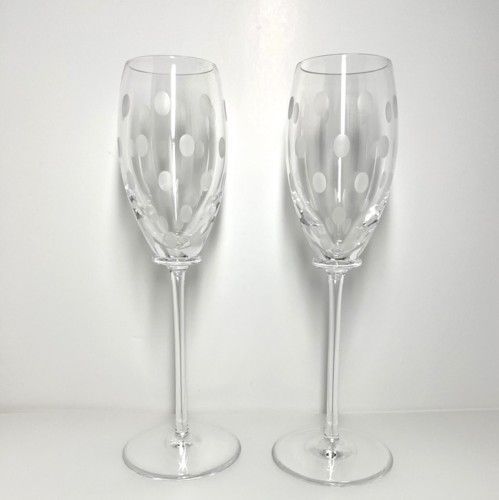 HERMES ドット模様 シャンパングラス 2個セット HERMES ワイングラス2