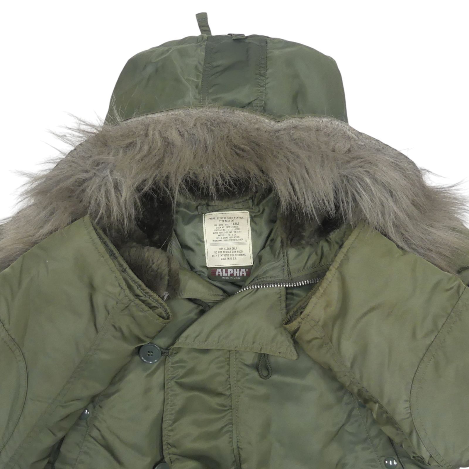 ALPHA アルファ N-3B フライトジャケット L カーキ 80s ヴィンテージ