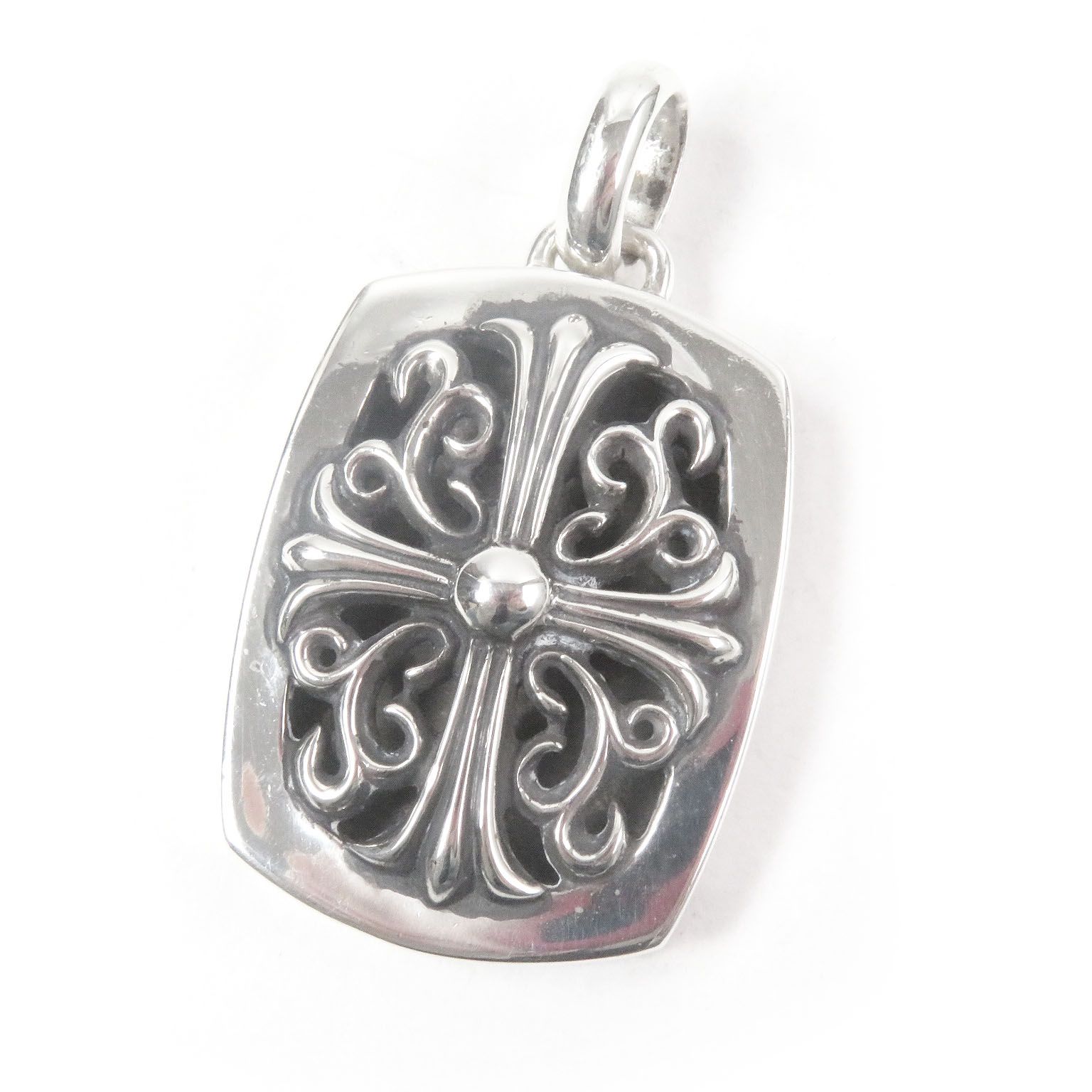 □CHROME HEARTS クロムハーツ キーパー ホースシューロゴ ネックレスチャーム ペンダントトップ SV925 シルバー 重量33.8g メンズ